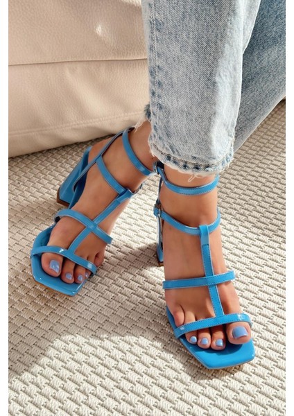 Corent Rugan Yüksek Topuklu Ayakkabı Mavi