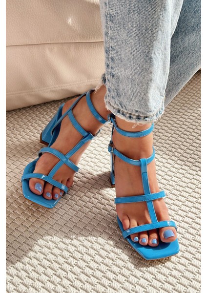 Corent Rugan Yüksek Topuklu Ayakkabı Mavi indirimleri