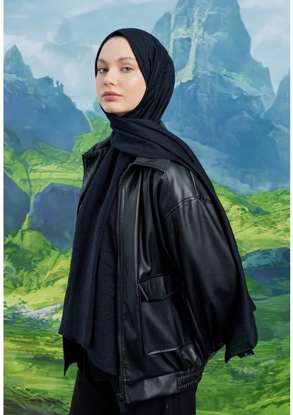 Siyah Emproyal Tensel Karla Şal