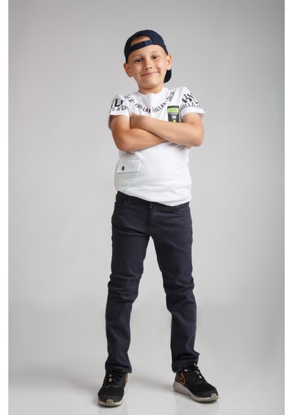 Erkek Çocuk Pantolon Lastikli Beli Konforlu %100 Pamuk 11 Yaş Bilek Boy