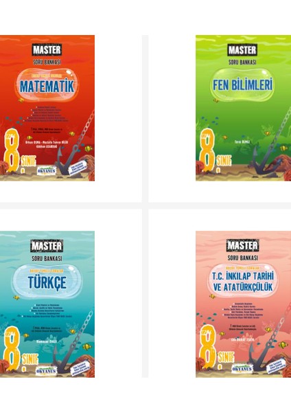 Okyanus 8. Sınıf Master Tüm Dersler Soru Bankası Seti 4 Kitap Oky