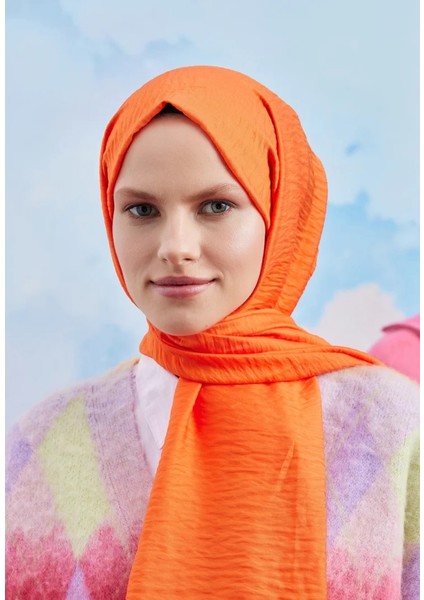 Orange Emproyal Tensel Karla Şal modelleri