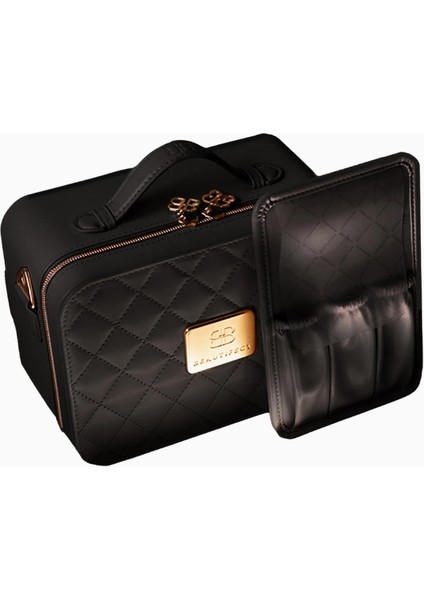 Mini Siyah Lüks Aydınlatmalı Seyahat Makyaj Çantası modelleri