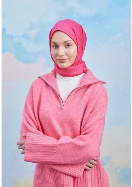 Fuşya Emproyal Tensel Karla Şal modelleri