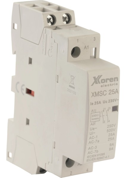 2p 220V Ac 1no 1nc 63A Modüler Kontaktör (Sessiz)