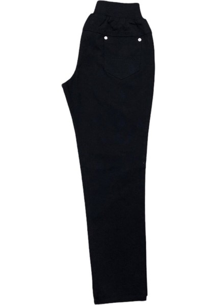Lastikli Kanvas Pantalon Siyah