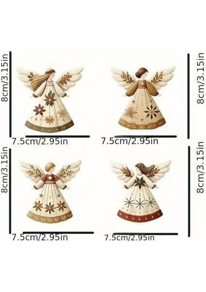 HM520 2d Düz, 2025/12 Adet Ahşap Melek Kolye - Ev Dekoru Için modelleri