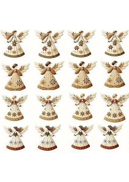 HM520 2d Düz, 2025/12 Adet Ahşap Melek Kolye - Ev Dekoru Için indirimleri