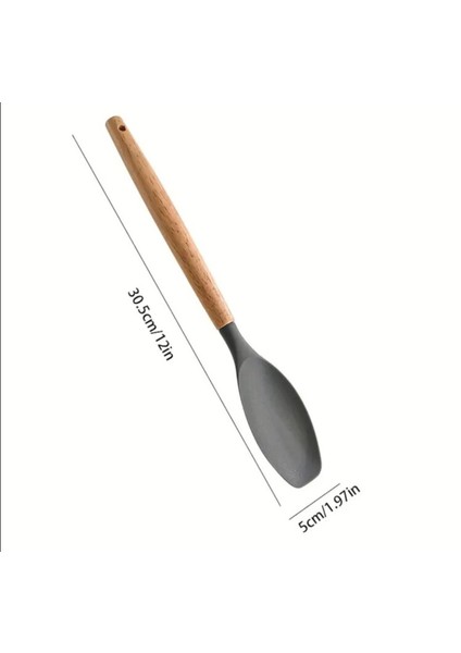 Beyaz 2 Adet Fitma Silikon Spatula Ahşap Saplı - Pişirme fiyatları