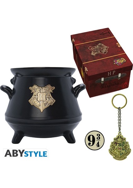 Harry Potter - Pck Premium 3D Mug+3d Keychain+Pin Hogwarts' Suitcase -Hediye Seti - ABYPCK251