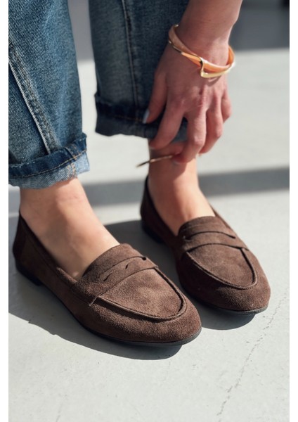 Lemor Hakiki Süet Kadın Loafer Acı Kahve modelleri