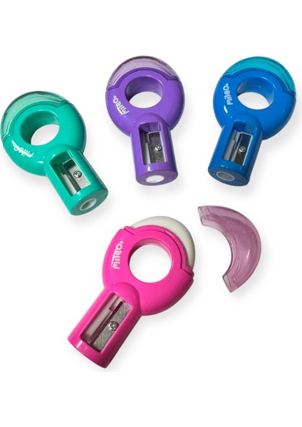 Mileo Happy Loops Kalemtraş, Silgili, 4 Farklı Renk Seçeneği