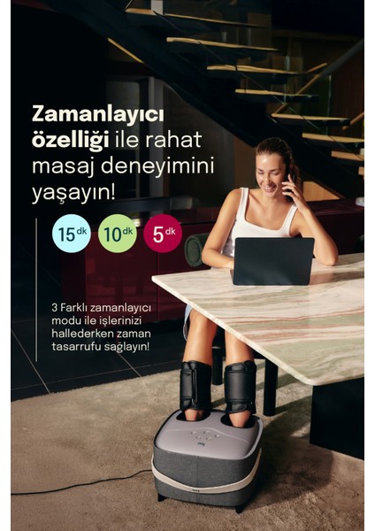 Fakir Rhythm Sole Ayak Masaj Aleti–Isıtmalı,Titreşim,Dekoratif Puf,Yıkanabilir Kılıf