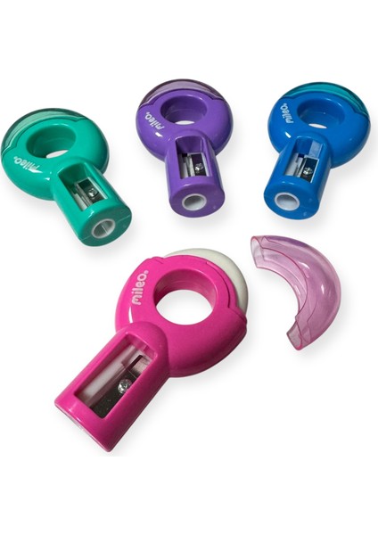 Mileo Happy Loops Kalemtraş, Silgili, 4 Farklı Renk Seçeneği