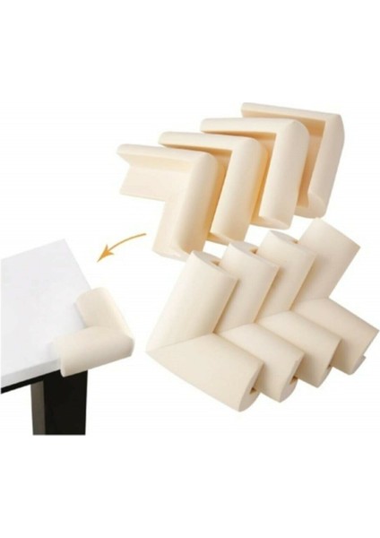 Bebek Çocuk Güvenliği Krem Kauçuk 8 Adet Masa ve Sivri Köşe Kenar Koruyucu (3m Bant Hediye) modelleri