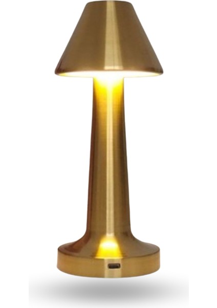 Büro Ev Ofis Hediyesi Için Şarjlı Dokunmatik 3renk LED Golden Çatı Tarz Masa Lambası