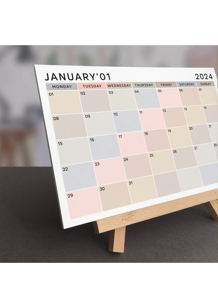 2026 Masa Takvimi, Ahşap Şövale Masa Takvimi, Aylık Planlamalı Takvim, Boho Renkli 2026 Takvim, Yapılacaklar Listesi(Arka Sayfalar) fiyatları