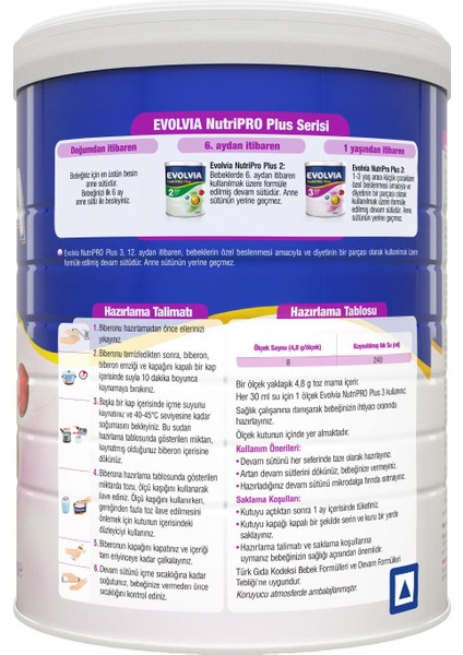 Asfstore Evolvia Nutripro Plus 3 Devam Sütü 800 gr 3 Adet