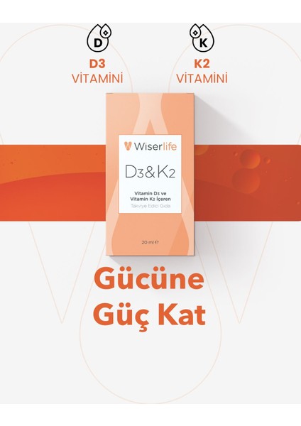 Asfstore Wiserlife D3&k2 Vitamin D3 ve Vitamin K2 Içeren Takviye Edici Gıda 20 ml
