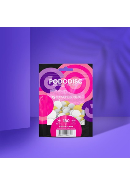 Pododisk Için Yedek Törpü Yumuşak Tabanlı 20MM 180 Grit (Medium) 50LI PDFS-20-180