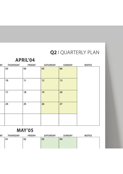 Üç Aylık Planlayıcı 2026 Duvar Takvimi, Nisan - Haziran 2026, 90 Günlük Planlama, Yılın Ikinci Çeyreği Takvimi - 70X100CM indirimleri