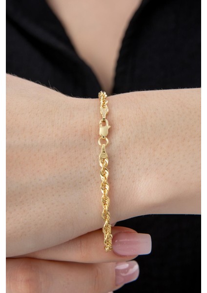 14 Ayar Altın Işıltılı Burgu Zincir Bileklik 3.30 mm fiyatları