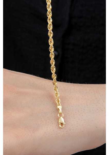 14 Ayar Altın Işıltılı Burgu Zincir Bileklik 3.30 mm modelleri