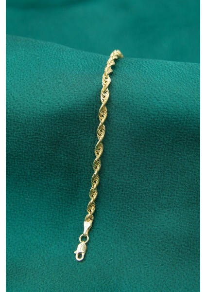 14 Ayar Altın Işıltılı Burgu Zincir Bileklik 3.30 mm indirimleri