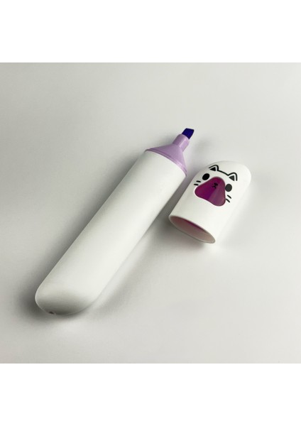 Sevimli Hayvan Figürlü 5'li Fosforlu Kalem Seti, Renkli Highlighter Kalemler, Mikro Sevimli Karakter Kapaklı Fosforlu Kalem Çeşitleri,