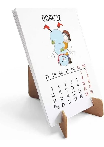 Dört Mevsim Konsept 2026 Takvim Sevimli Kız Masa Takvimi Kraft