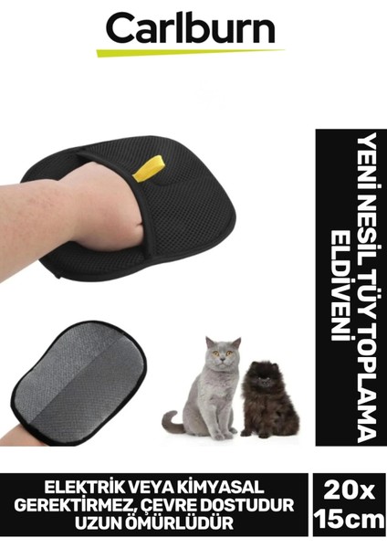 Yeni Nesil Kaymaz Iki Yönlü Mikrofiber Kedi Köpek Evcil Hayvan Tüy Toplama Eldiveni 20X15 cm