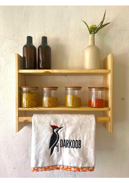 Ahşap Çok Amaçlı Raf Dolap Montesori 2 Li Set Baharatlık DARKOOB03 fiyatları