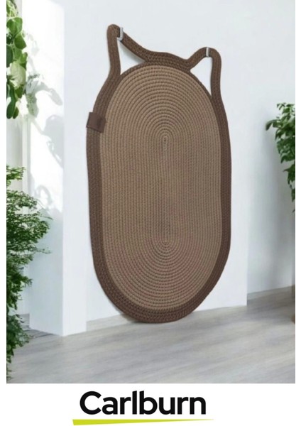 Özel Üretim Zemin Dostu Kaymaz %100 Doğal Jüt Ip Dekoratif Kedi Kulaklı Tırmalama Paspası 40X70CM modelleri