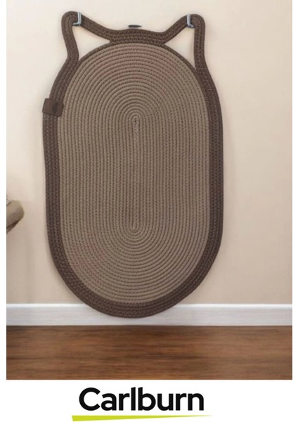 Özel Üretim Zemin Dostu Kaymaz %100 Doğal Jüt Ip Dekoratif Kedi Kulaklı Tırmalama Paspası 40X70CM indirimleri