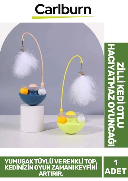 Özel Üretim Oyun Eğlence Vakit Geçirme Sağlayan Yumuşak Tüylü Zilli Kedi Otlu Hacıyatmaz Oyuncağı