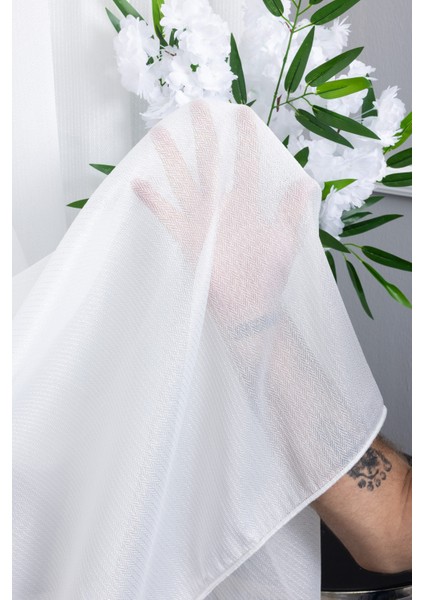 Lorav Ekru 1/3 Sık Pileli Ütü Istemez Kırışmaz Yeni Sezon Salon Oda Tül Perdesi