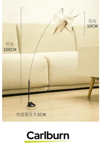 Premium Interaktif Sabitlenebilen Tırmalama Yakalama Itme Vantuzlu Tüylü Zilli Kedi Oyun Oltası fiyatları