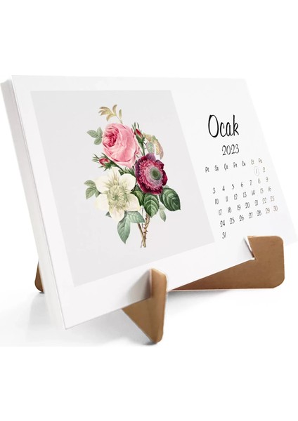 Çiçekli Takvim, 2026 Masa Takvimi, Çiçek Fotoğraflı Takvim