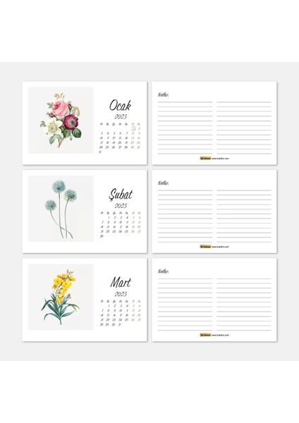 Çiçekli Takvim, 2026 Masa Takvimi, Çiçek Fotoğraflı Takvim modelleri