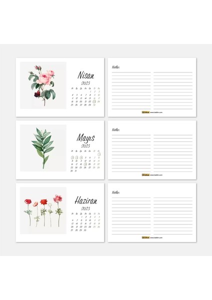 Çiçekli Takvim, 2026 Masa Takvimi, Çiçek Fotoğraflı Takvim fırsatları
