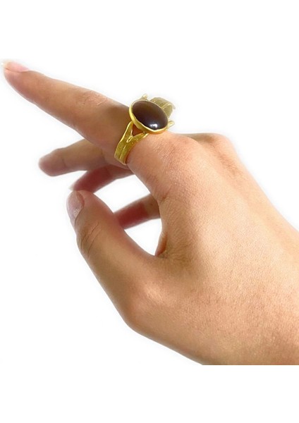 Esso Altın Pirinç Kaplama Özel Tasarım Hafif Doğal Taş Ayarlanabilir Şık Kararmaz Kadın Yüzük fiyatları