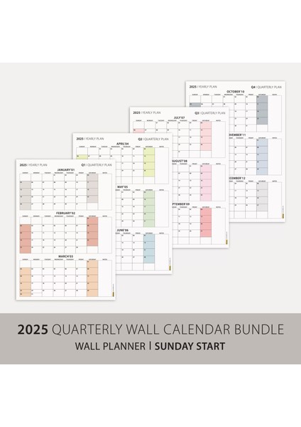 Amerikan Standardı Takvim, Üç Aylık Planlayıcı 2026 Duvar Takvimi Seti, 90 Günlük Planlama, 2026 Duvar Planlayıcı Takvim, Pazar Günü Başlangıçlı Takvim - 50X70CM fiyatları