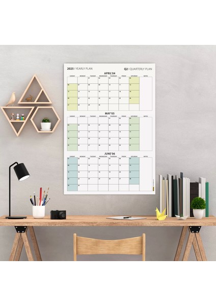 Amerikan Standardı Takvim, Üç Aylık Planlayıcı 2026 Duvar Takvimi Seti, 90 Günlük Planlama, 2026 Duvar Planlayıcı Takvim, Pazar Günü Başlangıçlı Takvim - 50X70CM fırsatları