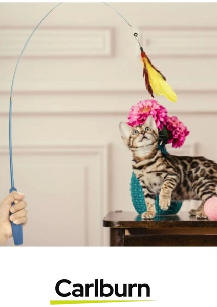 Özel Üretim Dayanıklı Bükülebilir Avcılık Içgüdüsü Teleskopik Zilli Tüylü Kedi Oyuncağı fiyatları