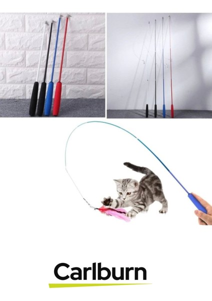 Özel Üretim Dayanıklı Bükülebilir Avcılık Içgüdüsü Teleskopik Zilli Tüylü Kedi Oyuncağı modelleri