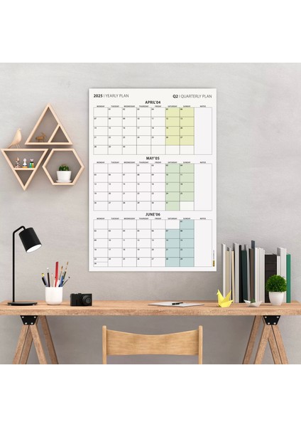 Üç Aylık Planlayıcı 2026 Duvar Takvimi Seti, 90 Günlük Planlama, 2026 Duvar Planlayıcı Takvim, Boho Renkler, 12 Hafta Planlayıcı Takvimi - 35X50CM fırsatları