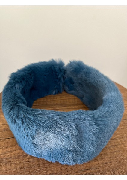 Lacivert Kadın Kışlık Peluş Boyunluk Bandana (Standart) indirimleri