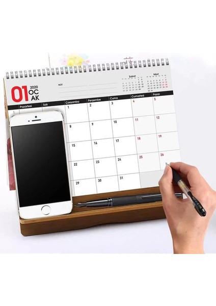 Ahşap Ayaklı Ofis Masa Takvimi - 2026 Masa Takvimi, Önceki Ay Sonraki Ay Takvimi, Aylık Planlayıcı Takvim, 2026 Desk Calendar, Monthly Planner