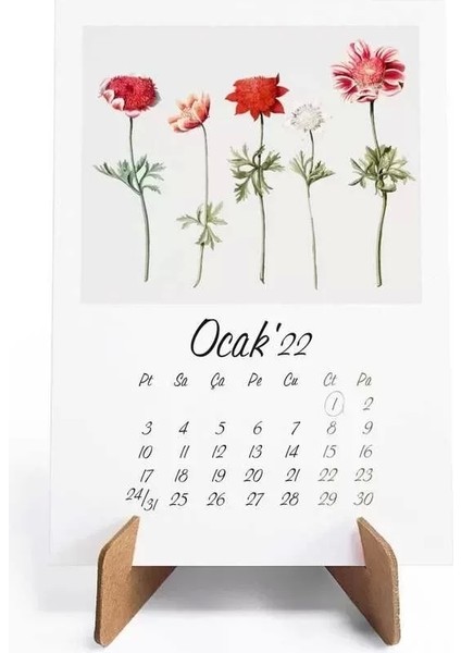 Vintage Çiçekler Takvim 2026 Masa Takvimi Kraft fiyatları