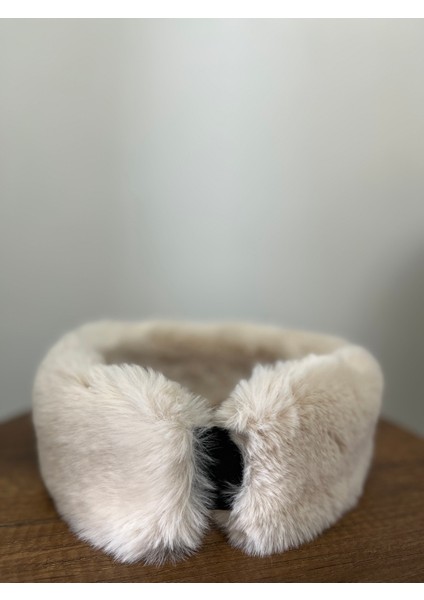 Bej Kadın Kışlık Peluş Boyunluk Bandana (Standart) modelleri
